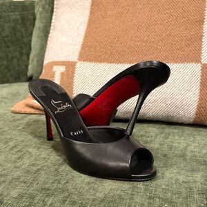 Christian Louboutin Black Peep-Toe Stilettos